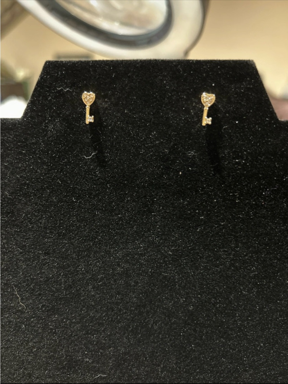 Gold color Key Heart Stud Earrings - Elegant Women’s Jewelry